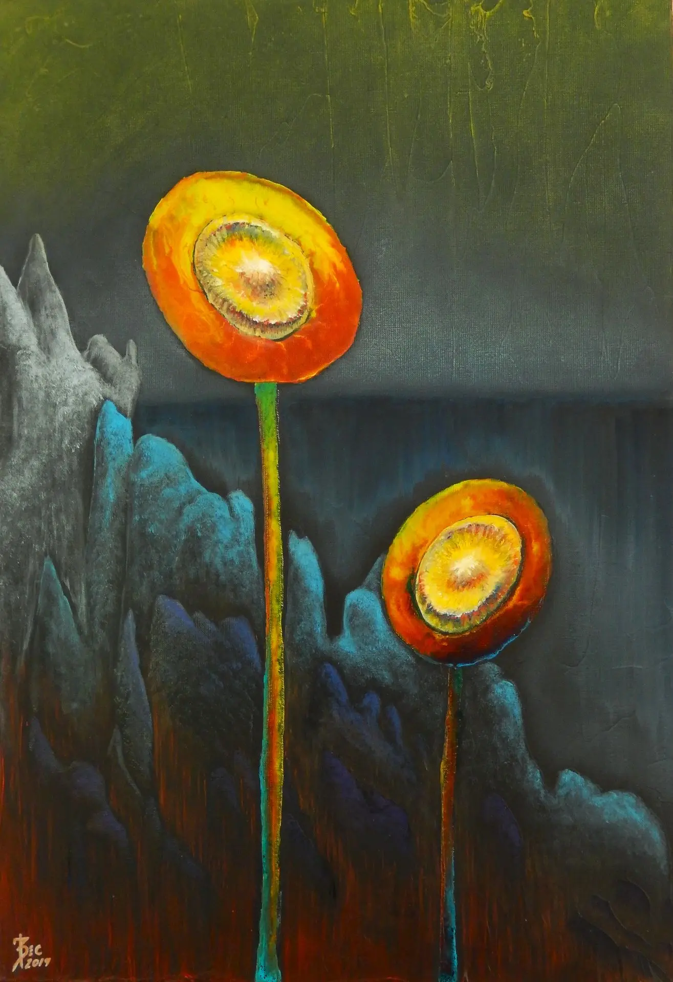 peinture mixte sur toile